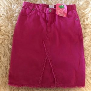 CAMP BEVERLY HILLS fringe seam skirt/NWT
